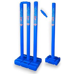 Cricket Best Buy CBB stumps for cricket - Blue wicket with target stump set, cricket stumps with a base of Plastic, cricket wickets with Multi Surface Placement