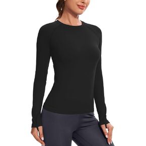 MathCat Workout Shirts for Women,Long Sleeve Workout Tops for Women,Yoga Running Shirts Women,Soft Compression Athletic Top