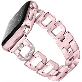 OULUCCI Band Compatible with Apple Watch Bands 41mm 40mm 38mm Women Iwatch Series 9 8 7 6 SE 5 4 3 2 1 D-Shape Stainless Steel Strap Black Color Wristband D-Shape Sport Strap