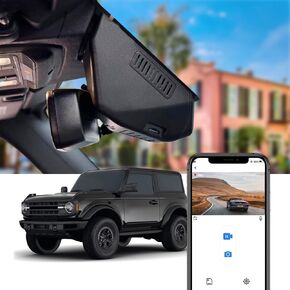 Fitcamx 4K Dash Cam Suitable for Ford Bronco 2021-2024 Base 2 Door 4 Door Big Bend Black Diamond & Rapor (Gen6), OEM Look, UHD 2160P Video, WiFi &APP, Loop Recording, G-Sensor, Plug&Play, 64GB Card
