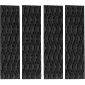 4 Piece EVA Surfboard Deck Traction Pads Non-Slip Front Traction Pad Grip Mat for Surfing,Surf Boards, Stomp Skimboards, Funboard, Fish Board, Black