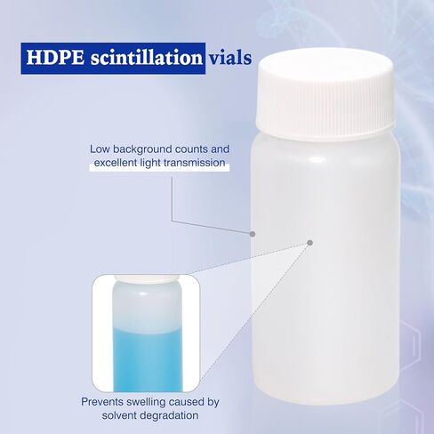 20 ml HDPE Scintillation Vials, Liquid Sample Scintillation Counting Vials, 22-400 White Screw Cap, Silver Aluminum Foil Liner, 100 PCS in Kuwait