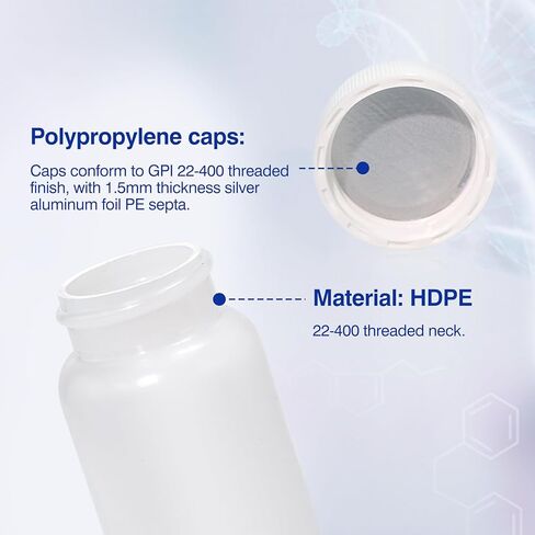 20 ml HDPE Scintillation Vials, Liquid Sample Scintillation Counting Vials, 22-400 White Screw Cap, Silver Aluminum Foil Liner, 100 PCS in Kuwait