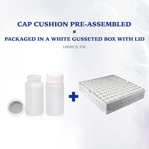 20 ml HDPE Scintillation Vials, Liquid Sample Scintillation Counting Vials, 22-400 White Screw Cap, Silver Aluminum Foil Liner, 100 PCS in Kuwait