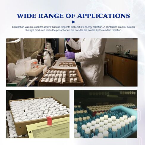 20 ml HDPE Scintillation Vials, Liquid Sample Scintillation Counting Vials, 22-400 White Screw Cap, Silver Aluminum Foil Liner, 100 PCS in Kuwait