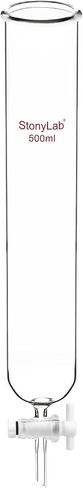 stonylab Dropping Funnel, Borosilicate Glass Burette Funnel with PTFE Stopcock for Laboratory and Home Use, 100 ml in Saudi Arabia