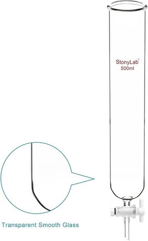 stonylab Dropping Funnel, Borosilicate Glass Burette Funnel with PTFE Stopcock for Laboratory and Home Use, 100 ml in Saudi Arabia