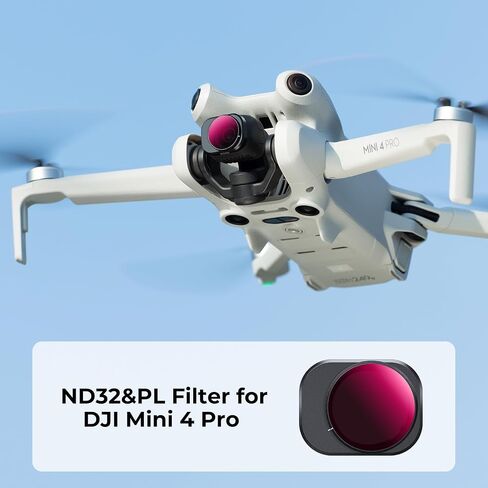 K&F Concept ND UV CPL Filters Kit Compatible with DJI Mini 4 Pro, 4 Pack(CPL+UV+ND8+ND16) Multi-Coated Optical Glass Filter Drone Camera Accessories in Saudi Arabia