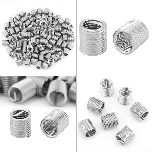 M8 Helicoil, 100 PCS Stainless Steel M8 x 1.25 x 2D Length Threaded Inserts, Thread Reinforce Repair Tool for Helical Repair in Saudi Arabia