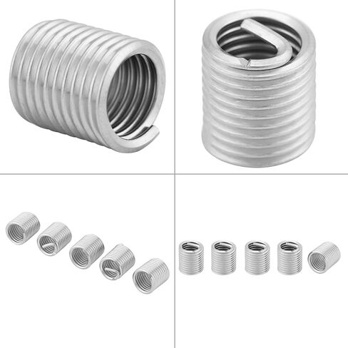 M8 Helicoil, 100 PCS Stainless Steel M8 x 1.25 x 2D Length Threaded Inserts, Thread Reinforce Repair Tool for Helical Repair in Saudi Arabia