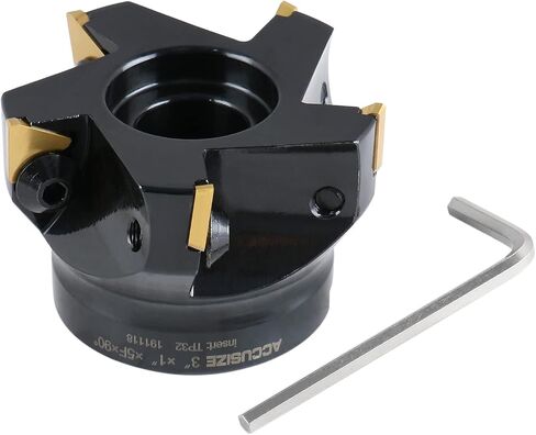 Accusize Industrial Tools 2 inch Indexable Face Milling Cutter 90 Degree, Positive Rake with Inserts, 2508-0012 in Saudi Arabia