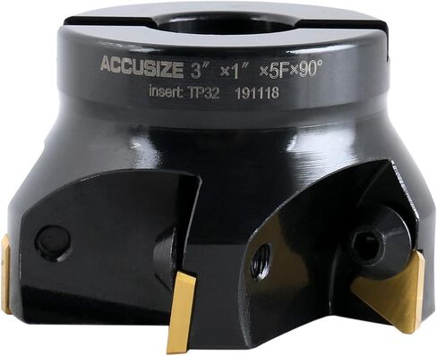 Accusize Industrial Tools 2 inch Indexable Face Milling Cutter 90 Degree, Positive Rake with Inserts, 2508-0012 in Saudi Arabia