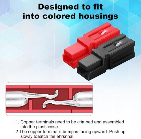 50 Pcs Wire Terminals Connectors 16-12 Ga Pp30 Power Connector Contact 30 Amp Power Connectors for Forklift/Golf Cart/Charger System/Lawn Mower Battery Connector Modular Power Connector in Saudi Arabia