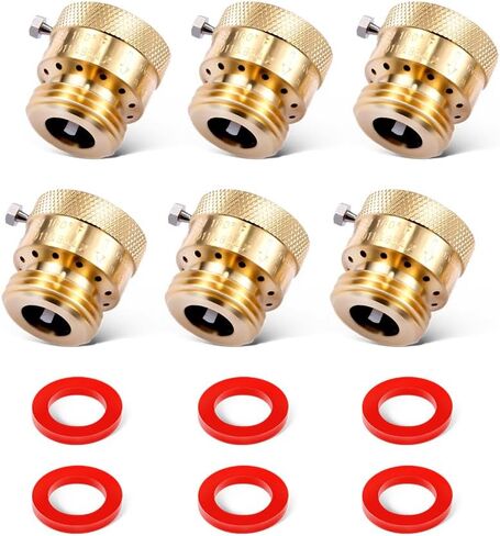 Litorange 2 Pack Brass 3/4" Inch GHT Hose Bibb Connector Backflow Preventer Vacuum Breaker in Kuwait