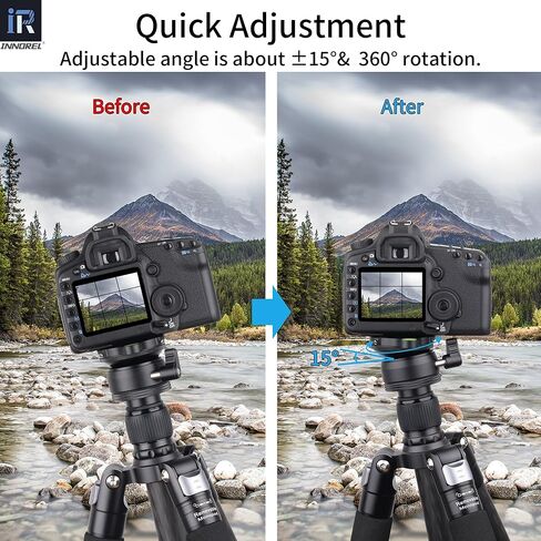 INNOREL Tripod Leveling Base, LB50 Leveling Base Half Ball with Offset Bubble Level and Bubble Level Bag for Ballhead, Fluid Head, Gimbal Heads, Z Flex Head, Tripods and Monopods with 3/8" Thread in Saudi Arabia