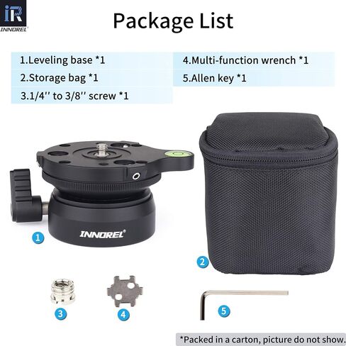 INNOREL Tripod Leveling Base, LB50 Leveling Base Half Ball with Offset Bubble Level and Bubble Level Bag for Ballhead, Fluid Head, Gimbal Heads, Z Flex Head, Tripods and Monopods with 3/8" Thread in Saudi Arabia