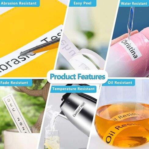 Hehua شريط التسمية متوافق ل Brother Label Maker Tape TZe-141 TZe141 TZ-141 TZ141 TZ141 TZe Tape 18 مم 0.7 مغلفة شفافة لـ Ptouch PTD400 PTD600 PTP750W PT1880 (أسود على شفاف، 5 عبوات) in Kuwait
