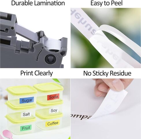 Hehua شريط التسمية متوافق ل Brother Label Maker Tape TZe-141 TZe141 TZ-141 TZ141 TZ141 TZe Tape 18 مم 0.7 مغلفة شفافة لـ Ptouch PTD400 PTD600 PTP750W PT1880 (أسود على شفاف، 5 عبوات) in Kuwait