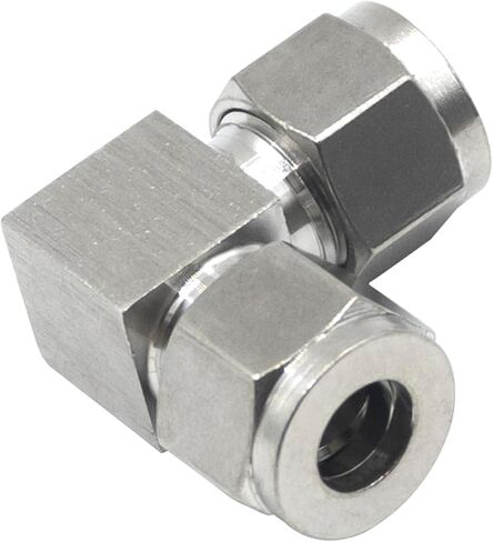 Stainless Steel 304 Compression 90 Degree Elbow 10mm OD x 10mm OD Tube Fitting with Double Ferrule, Pack of 2 in Saudi Arabia