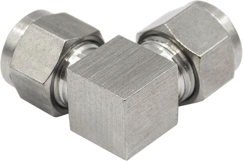 Stainless Steel 304 Compression 90 Degree Elbow 10mm OD x 10mm OD Tube Fitting with Double Ferrule, Pack of 2 in Saudi Arabia