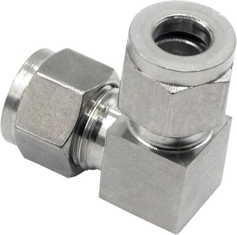 Stainless Steel 304 Compression 90 Degree Elbow 10mm OD x 10mm OD Tube Fitting with Double Ferrule, Pack of 2 in Saudi Arabia