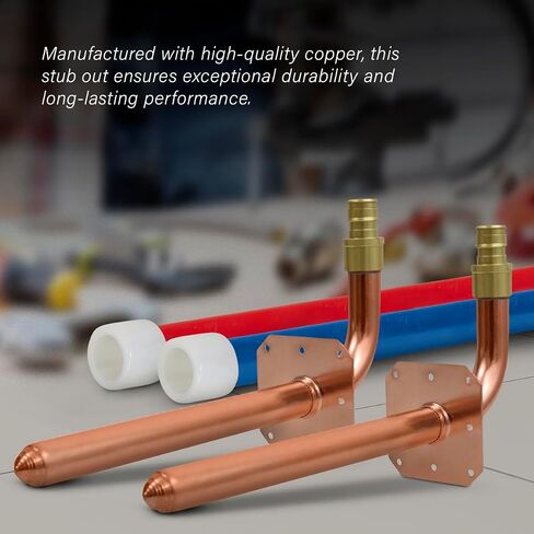 Pex-A Expansion Copper Stub Out Elbow with Flange 3/4" x 4" x 8", F1960 Stub Out Elbow Fitting No Lead Brass, For Use in Pex-A-Tubing Connection in Saudi Arabia