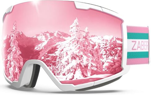 ZABERT Ski Snow Goggles for Men Women Youth, Over Glasses OTG Anti-fog 100% UV Protection Stylish Ultra HD Comfy in Saudi Arabia