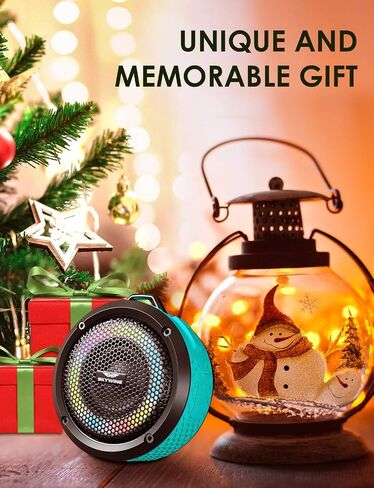 Shower Speaker, Certified IPX7 Waterproof,Portable Bluetooth Speaker with Suction Cup,Hook,Light, Stocking Stuffers, Premium Mini Outdoor Wireless Speaker, Ideal Gift for Christmas (Blue) in Kuwait