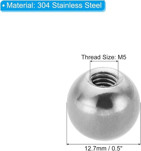 مقبض صواميل كروية M4x10mm من PATIKIL، 8 قطع خيط أنثى 304 من الفولاذ المقاوم للصدأ غطاء لولبي بفتحة عمياء مستديرة لآلات الإضاءة لتزيين المنزل بنفسك، فضي in Saudi Arabia