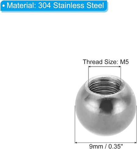 مقبض صواميل كروية M4x10mm من PATIKIL، 8 قطع خيط أنثى 304 من الفولاذ المقاوم للصدأ غطاء لولبي بفتحة عمياء مستديرة لآلات الإضاءة لتزيين المنزل بنفسك، فضي in Saudi Arabia