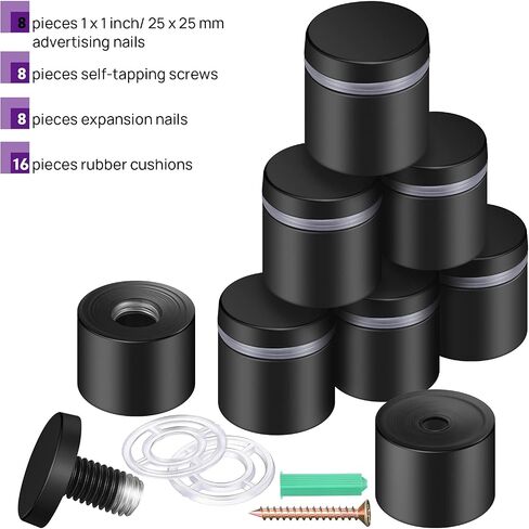 8 Pieces Stainless Steel Standoff Screws Wall Standoff Advertising Nail Mounting Glass Hardware for Advertise Fixing (1 x 1 Inch) in Saudi Arabia