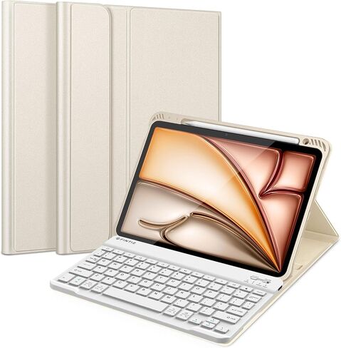 حافظة لوحة المفاتيح Fintie لجهاز iPad Air الجيل الخامس (2022) / iPad Air الجيل الرابع (2020) مقاس 10.9 بوصة مع حامل أقلام - غطاء خلفي ناعم من مادة TPU مع لوحة مفاتيح بلوتوث قابلة للفصل مغناطيسيًا، أرجواني أرجواني in Kuwait