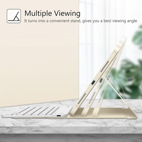 حافظة لوحة المفاتيح Fintie لجهاز iPad Air الجيل الخامس (2022) / iPad Air الجيل الرابع (2020) مقاس 10.9 بوصة مع حامل أقلام - غطاء خلفي ناعم من مادة TPU مع لوحة مفاتيح بلوتوث قابلة للفصل مغناطيسيًا، أرجواني أرجواني in Kuwait