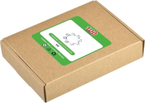 uxcell M8 100Pcs External Tooth Star Lock Washers, Carbon Steel Zinc Plated Tooth Locking Ring Washers Quick Speed Star Nut Locking Fastener, White in Saudi Arabia