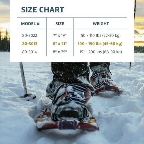 Yukon Charlie's Advanced Float Women's Snowshoe Kit, 8-inch x 21-inch, Includes Snowshoes, Trekking Poles and Travel Bag in Kuwait