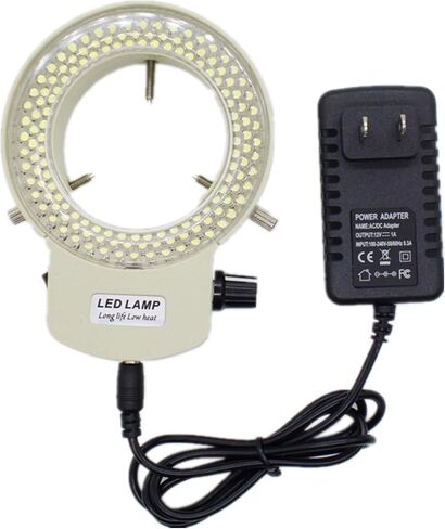مصباح حلقة LED للمجهر المضيء للمجهر الاستريو/الكاميرا/آلة الصناعة، قابل للتعديل 144 وات MeYouRow.C (أسود) in Saudi Arabia