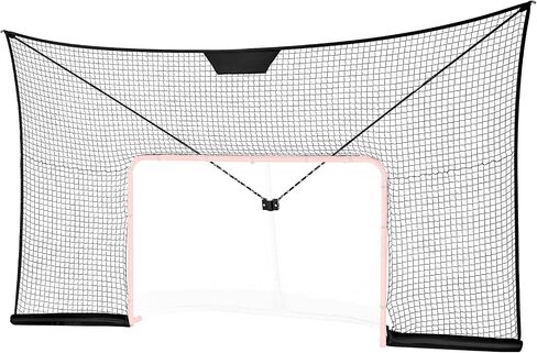 VEVOR Hockey Goal Backstop Net, Street Hockey Sports Backstop Netting, Portable Indoor Outdoor Hockey Training Net, 12x7 FT Large Size Target Net, Easy Assemble, Black (Goal Frame Not Included) in Saudi Arabia