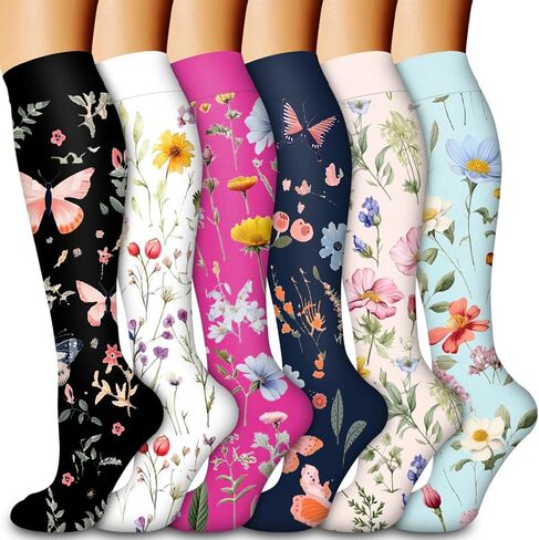 Bluemaple Compression Socks for Women & Men Circulation (6 Pairs) is Best Support for Athletic,Running,Pregnancy,Daily in Saudi Arabia