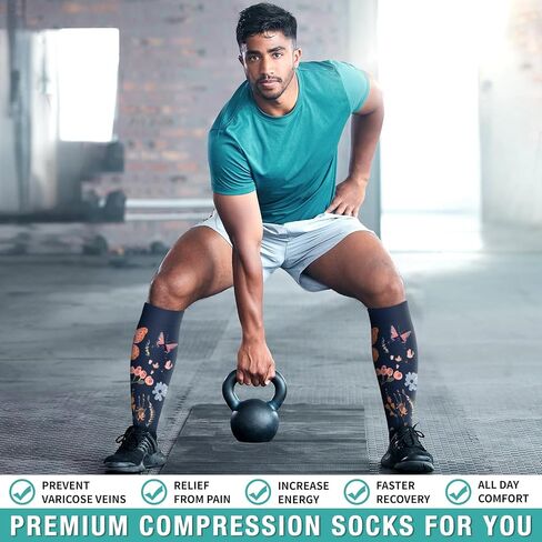 Bluemaple Compression Socks for Women & Men Circulation (6 Pairs) is Best Support for Athletic,Running,Pregnancy,Daily in Saudi Arabia