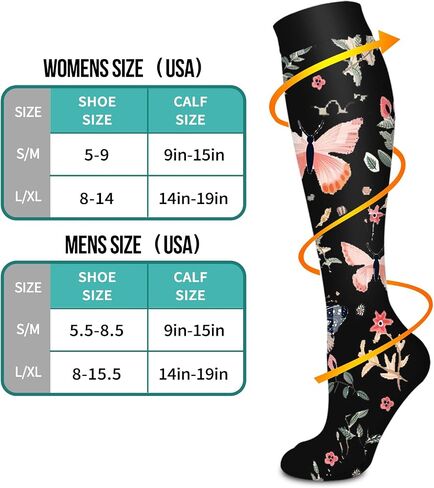 Bluemaple Compression Socks for Women & Men Circulation (6 Pairs) is Best Support for Athletic,Running,Pregnancy,Daily in Saudi Arabia