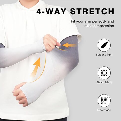 3 Pairs of UV Protection Cooling Arm Covers Women’s Sun Protection Cycling Arm Covers Fashion in Kuwait