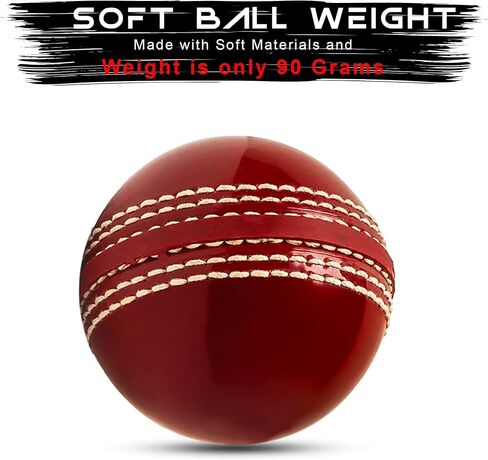 Soft Cricket Rubber Ball Set Indoor/Outdoor Play for Junior Youth Adult Training, Coaching, Practice Excellent Bounce with Durable Traditional Seams Stitched in Kuwait