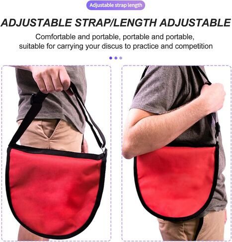 Discus & Shot Put Carrier Bag, Track and Field Discus Shot Put Bag with Adjustable Strap, 2 Large Pockets, Discus Pouch, Discus Equipment Athletics Accessories in Kuwait