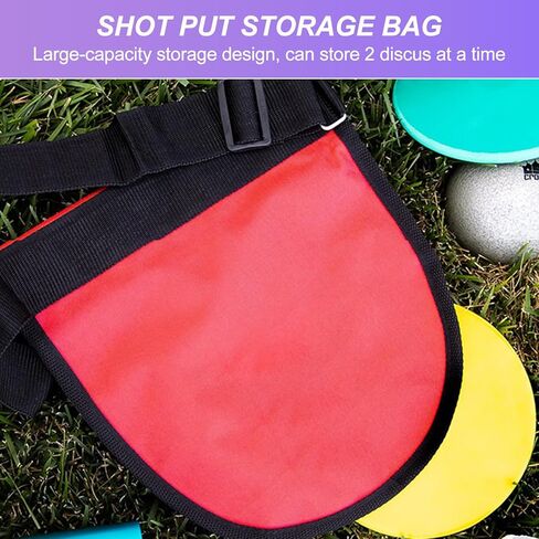 Discus & Shot Put Carrier Bag, Track and Field Discus Shot Put Bag with Adjustable Strap, 2 Large Pockets, Discus Pouch, Discus Equipment Athletics Accessories in Kuwait