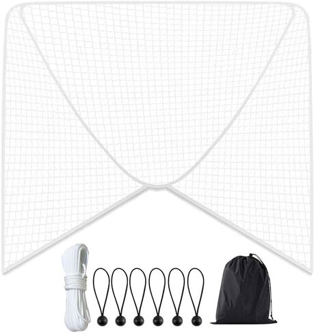 Lacrosse Net Replacement 6 X 6 X 7FT - Heavy Duty Lacrosse Goal Net Replacement 4mm with Lacing Rope Lacrosse Replacement Netting Lacrosse Netting (NET ONLY) in Kuwait