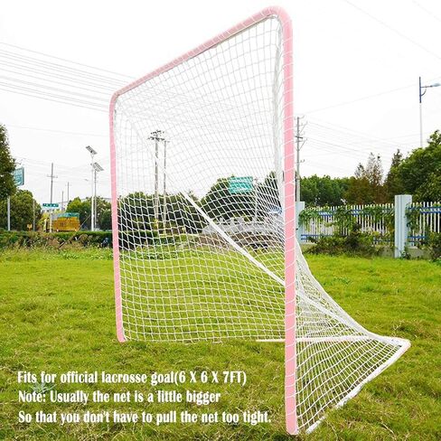 Lacrosse Net Replacement 6 X 6 X 7FT - Heavy Duty Lacrosse Goal Net Replacement 4mm with Lacing Rope Lacrosse Replacement Netting Lacrosse Netting (NET ONLY) in Kuwait