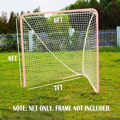 Lacrosse Net Replacement 6 X 6 X 7FT - Heavy Duty Lacrosse Goal Net Replacement 4mm with Lacing Rope Lacrosse Replacement Netting Lacrosse Netting (NET ONLY) in Kuwait