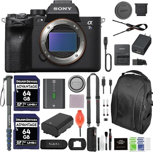 Sony a7S III Mirrorless Full Frame Camera Bundle with Extra Battery, Dually Charger, Backpack, 2X 64GB SDXC Memory Card, More | Sony Alpha 7S III in Saudi Arabia