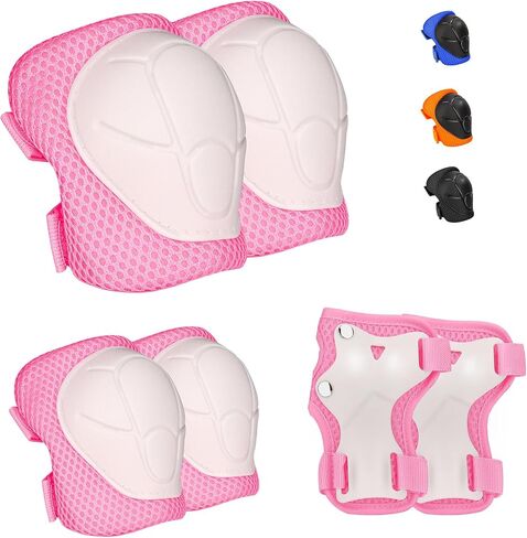 Kids Protective Gear Set - Knee Pads Elbow Pads with Wrist Guards for Ages 3-15 | 3-in-1 Safety Protective Gear for Skating, Cycling, Biking, Roller Skates, Scooters in Saudi Arabia