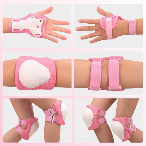 Kids Protective Gear Set - Knee Pads Elbow Pads with Wrist Guards for Ages 3-15 | 3-in-1 Safety Protective Gear for Skating, Cycling, Biking, Roller Skates, Scooters in Saudi Arabia